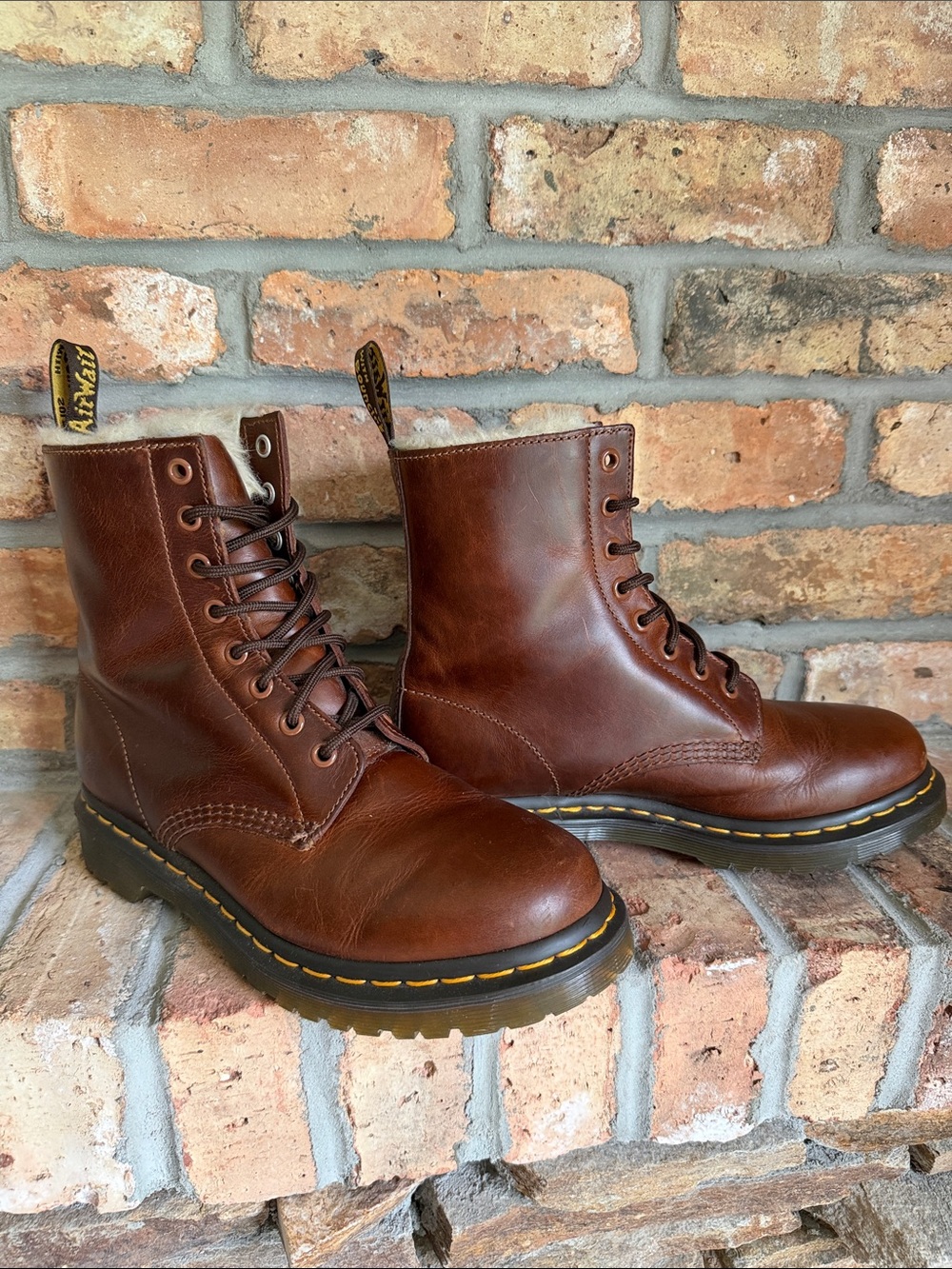 Dr Marten lined lace up boots